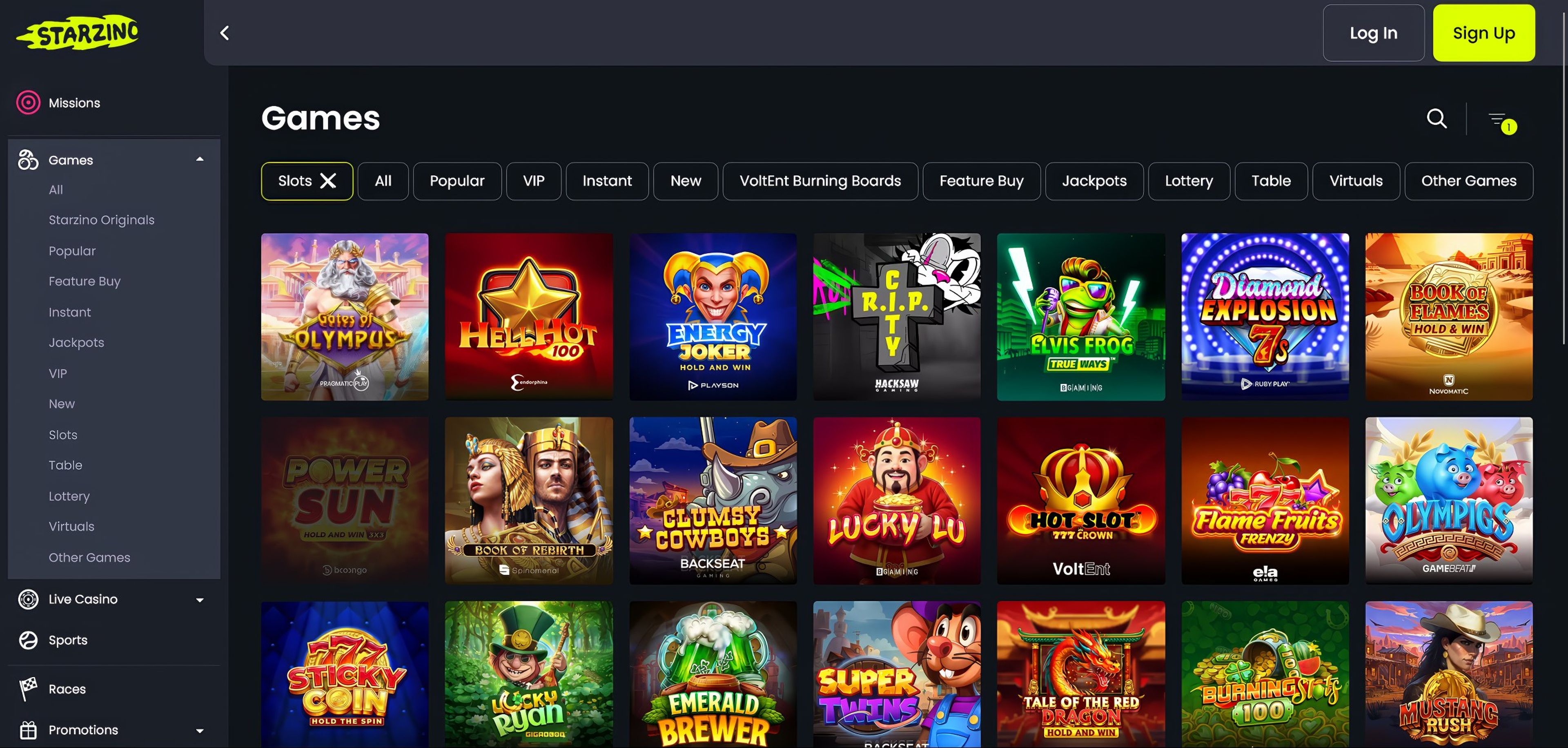 Starzino desktop screenshot 2